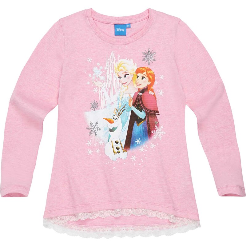 Disney Die Eiskönigin Langarmshirt rosa in Größe 104 für Mädchen aus 100% Baumwolle