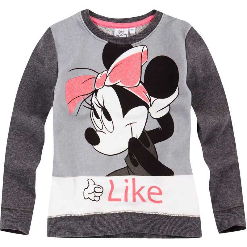 Disney Minnie Sweatshirt grau in Größe 104 für Mädchen aus 60 % Baumwolle 40 % Polyester