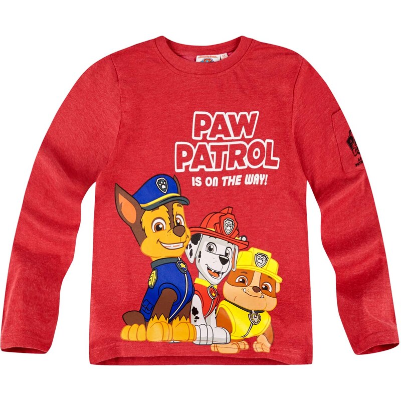 Paw Patrol Langarmshirt rot in Größe 98 für Jungen aus 60 % Baumwolle 40 % Polyester