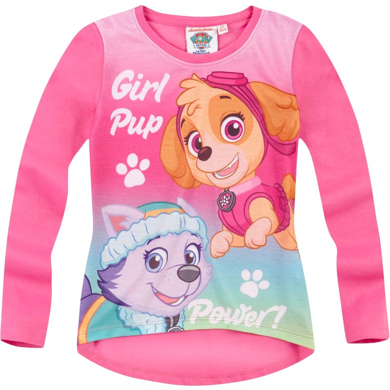 Paw Patrol Langarmshirt pink in Größe 98 für Mädchen aus Vorderseite: 100% polyester Ärmel: 100% Baumwolle