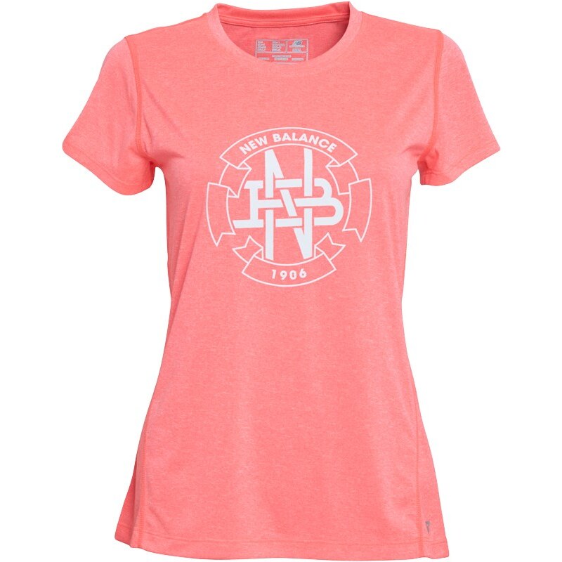 New Balance Damen Accelerate Graphic Heathe Guava T-Shirt Rosa