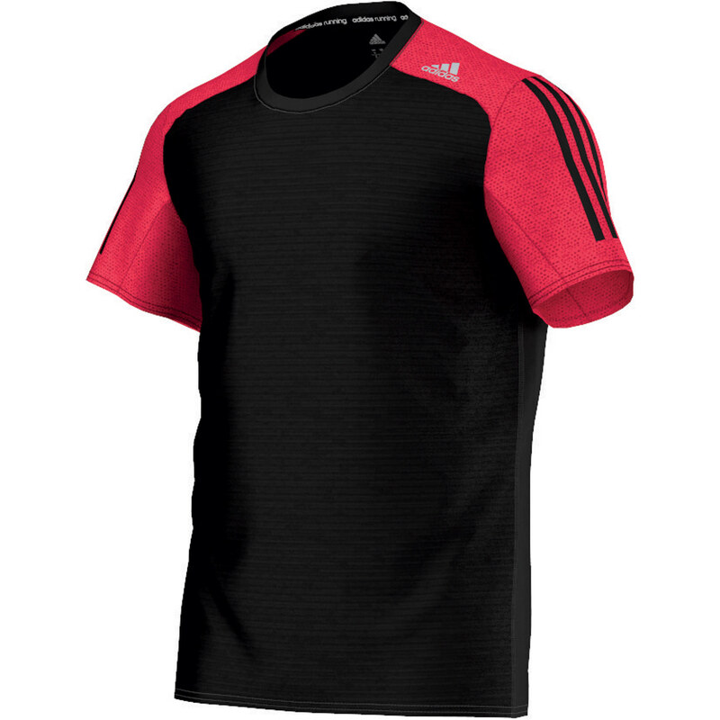 adidas Performance: Herren Laufshirt Response T-Shirt, schwarz/rot, verfügbar in Größe M,L