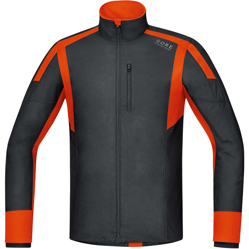 Gore Running Wear: Herren Laufshirt Air Windstopper Langarm schwarz/orange, schwarz/orange, verfügbar in Größe M