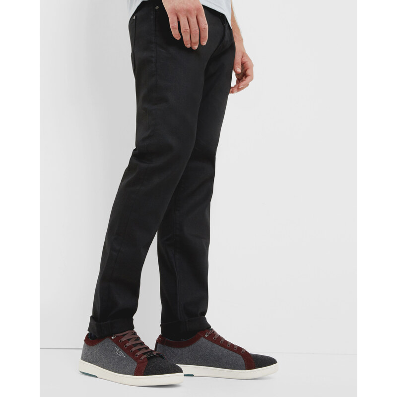 Ted Baker Straight Fit Jeans in Rinse-Waschung Schwarz