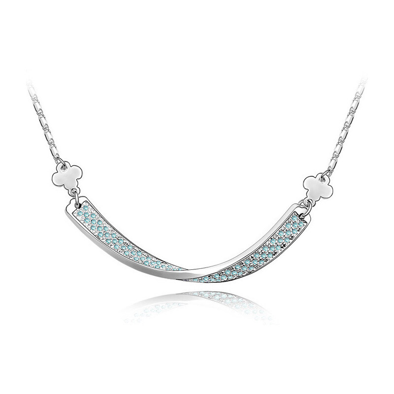 Lesara Halskette mit länglichem Swarovski Elements-Anhänger - Blau