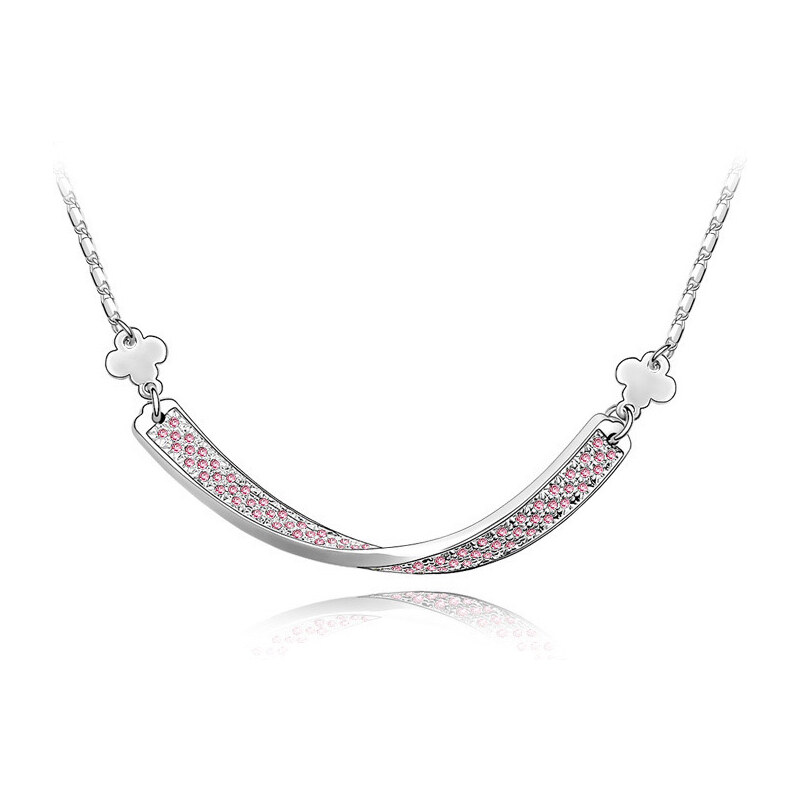 Lesara Halskette mit länglichem Swarovski Elements-Anhänger - Pink