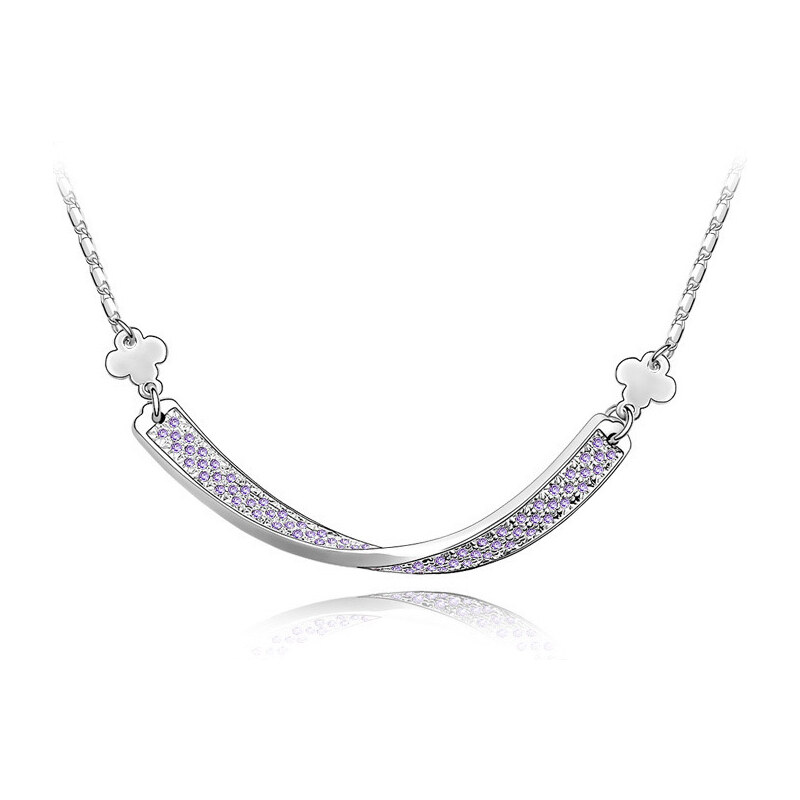 Lesara Halskette mit länglichem Swarovski Elements-Anhänger - Violett