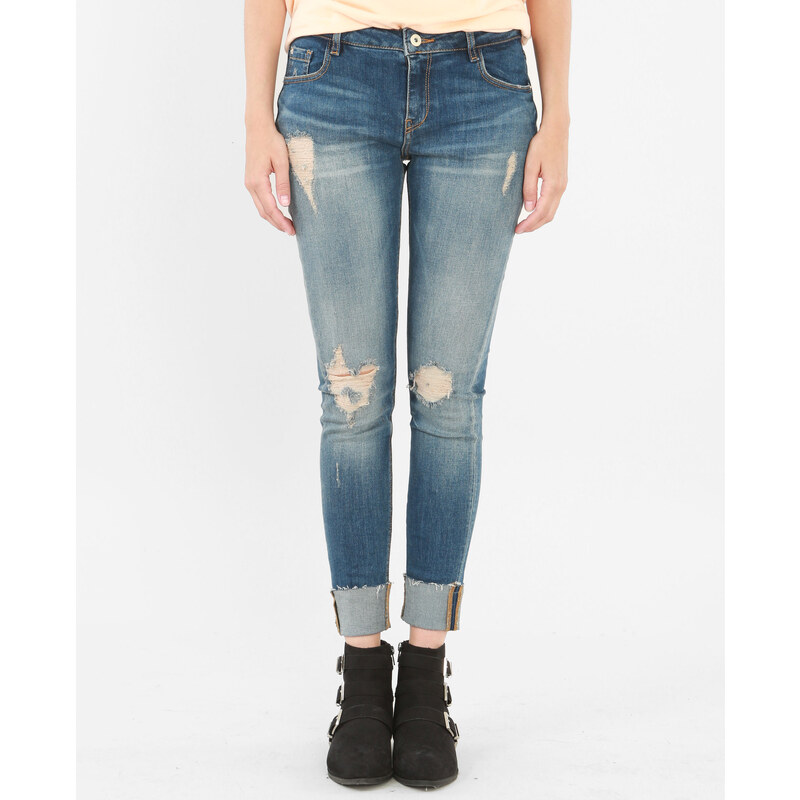 Skinny-Jeans im Destroy-Look Blau, Größe 38 -Pimkie- Mode für Damen