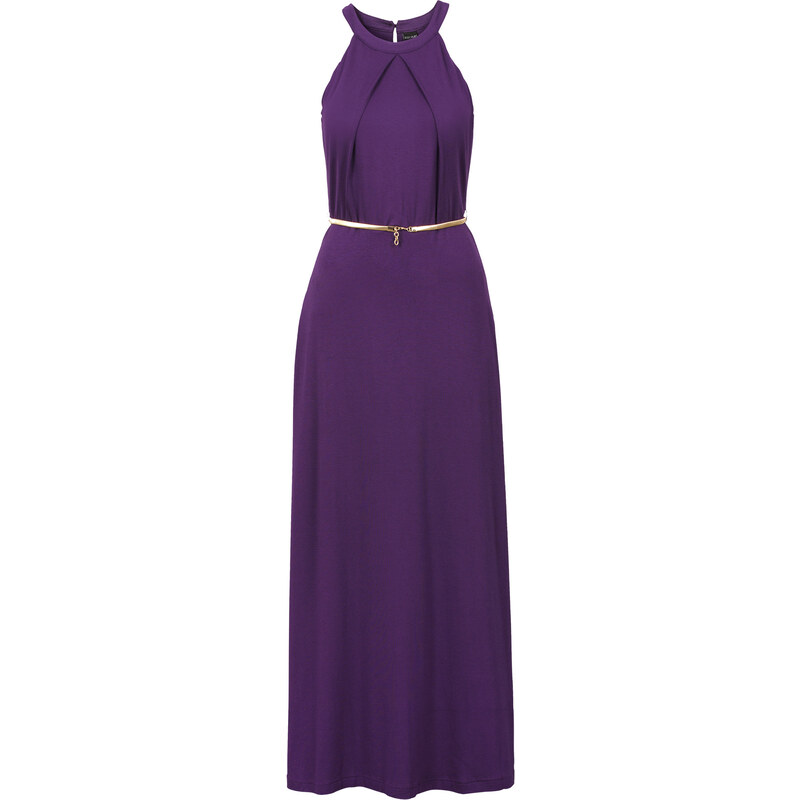 BODYFLIRT Maxi-Kleid mit Gürtel ohne Ärmel in lila von bonprix