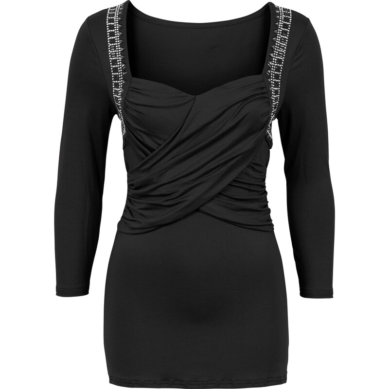 BODYFLIRT boutique Langarmshirt in schwarz für Damen von bonprix