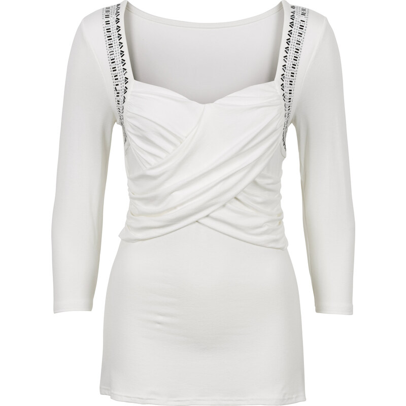 BODYFLIRT boutique Langarmshirt in weiß für Damen von bonprix