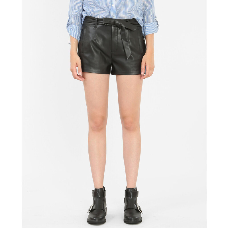 Shorts aus Kunstleder Schwarz, Größe 34 -Pimkie- Mode für Damen