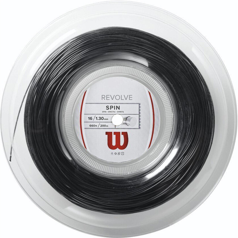Wilson: Tennissaite Revolve 16/1.30mm 200m Rolle black, schwarz, verfügbar in Größe 1.3