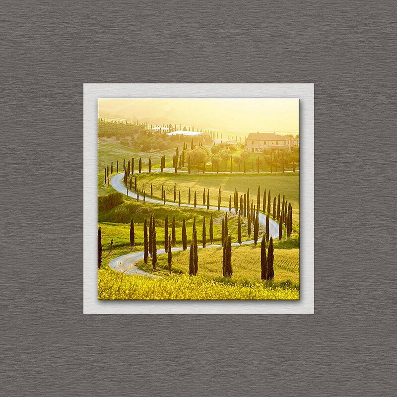 Eurographics Glasbild mit Aluminium »Landscape in Tuscany«, 50/50cm