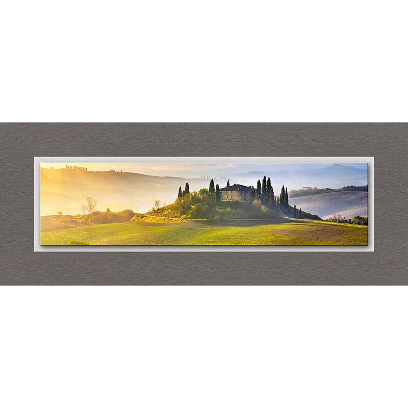 Eurographics Glasbild mit Aluminium »Tuscany At Sunrise«, 125/50cm