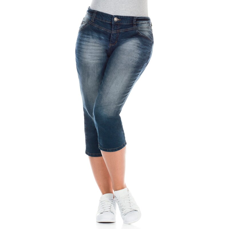 Große Größen: sheego Denim Schmale 3/4-Jeans, blue denim, Gr.40-58