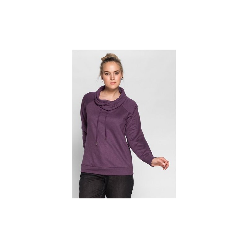 Damen Casual Lässiges Sweatshirt mit weitem Kragen SHEEGO CASUAL lila 40/42,44/46,48/50,52/54,56/58