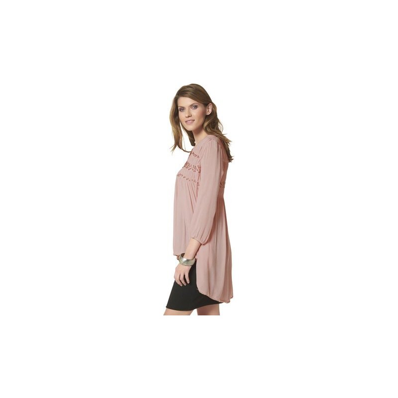 Aniston Damen Longbluse mit Pailletten und Crépe-Qualität rosa 34,36,38,40,42,44