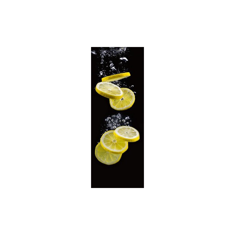 Eurographics Glasbild Lemon Slices In Black Water 30/80cm EUROGRAPHICS schwarz