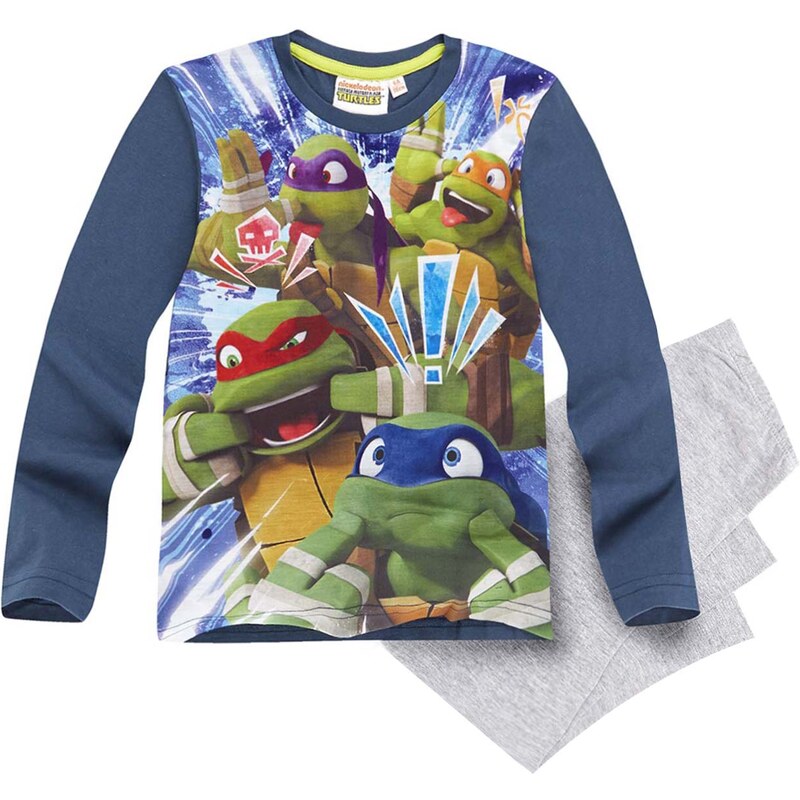 Ninja Turtles Pyjama grau in Größe 116 für Jungen aus Vorderseite: 100% polyester Ärmel: 100% Baumwolle 95% Baumwolle 5% Viskose
