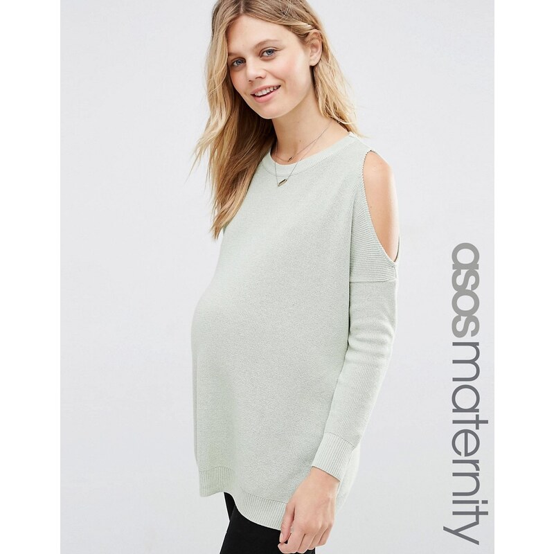 ASOS Maternity - Schulterfreier Pullover - Grün