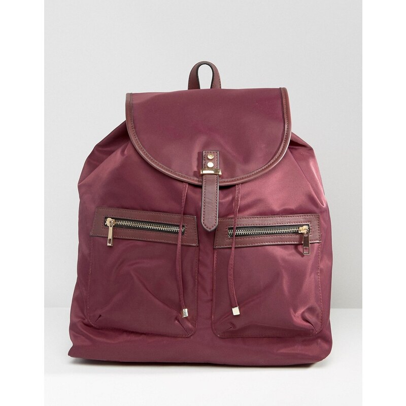 ASOS Backpack With Pockets - Rot