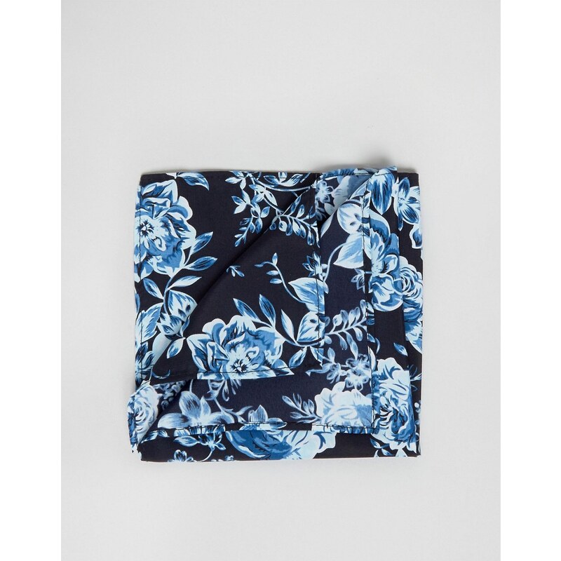 ASOS - Einstecktuch in Marineblau mit Blumenmuster - Marineblau