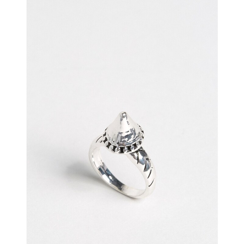 DesignB London - Spitzer Ring - Silber
