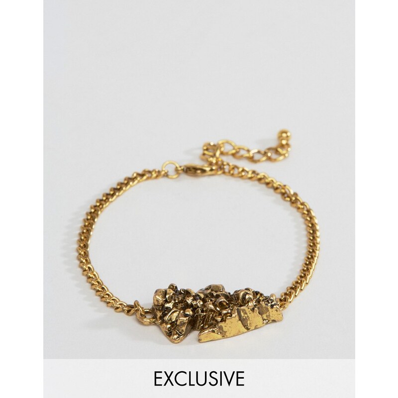DesignB London DesignB - Goldenes Armband mit Steindetail - Gold