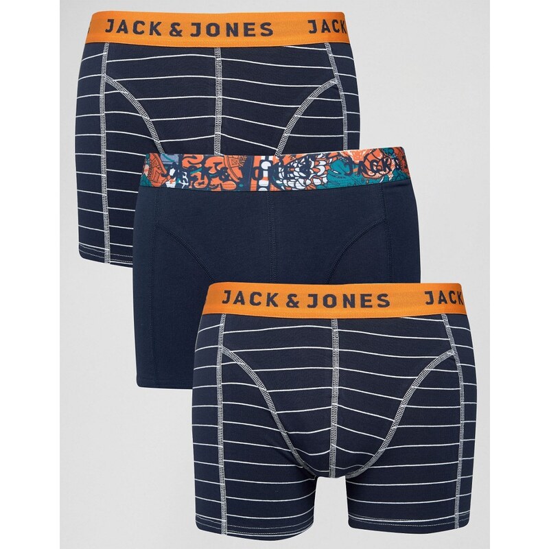 Jack & Jones - Unterhosen im 3er-Set mit Streifen - Marineblau