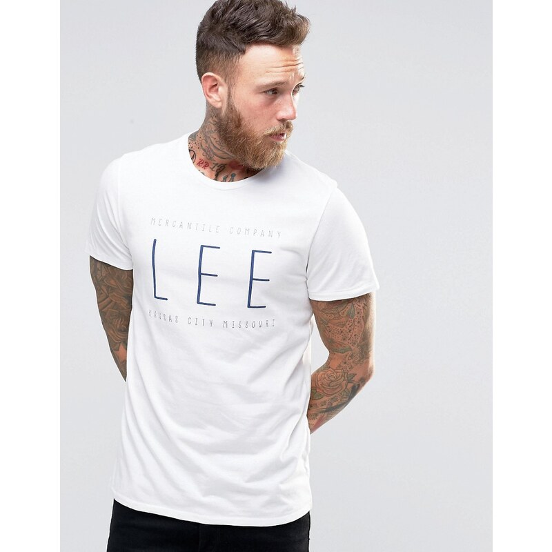 Lee - Weißes T-Shirt mit Logo-Print - Weiß