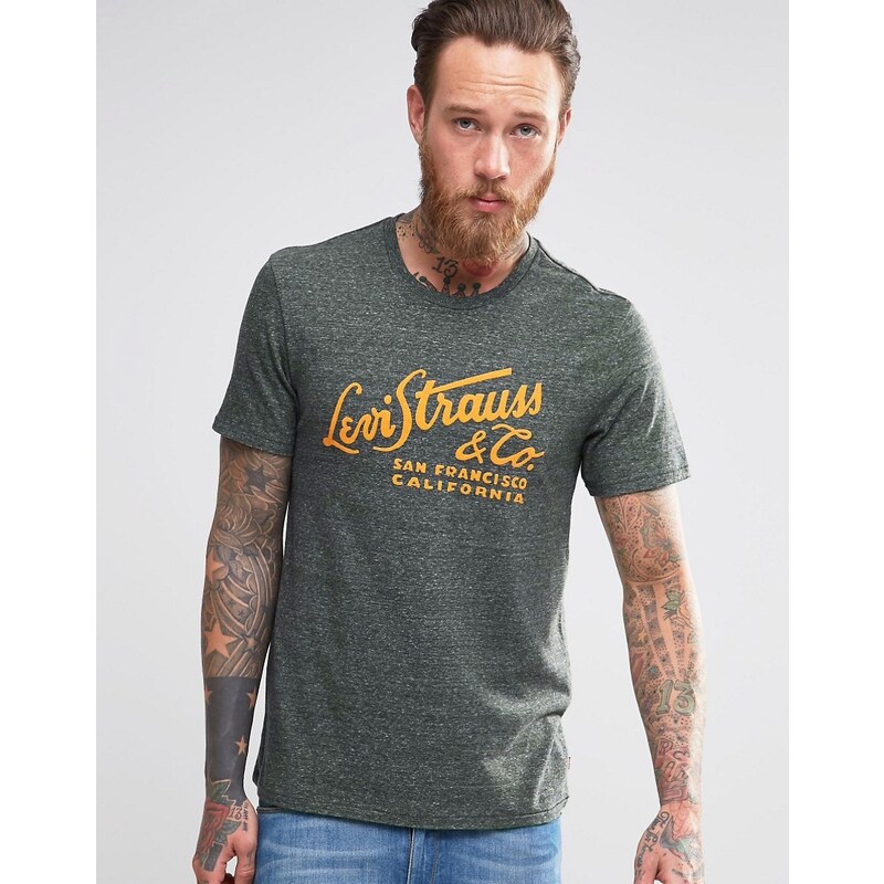 Levis Levi's - T-Shirt in grünem Kalk mit Logo-Schriftzug - Grün