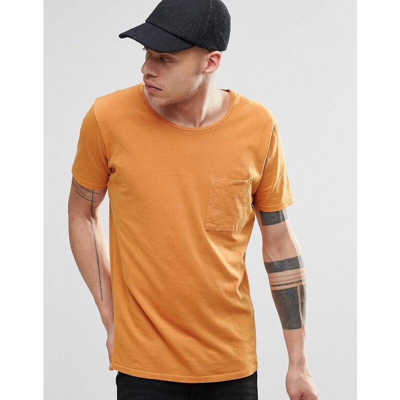 Nudie Jeans Nudie - Worker - T-Shirt mit Tasche in Orange - Orange