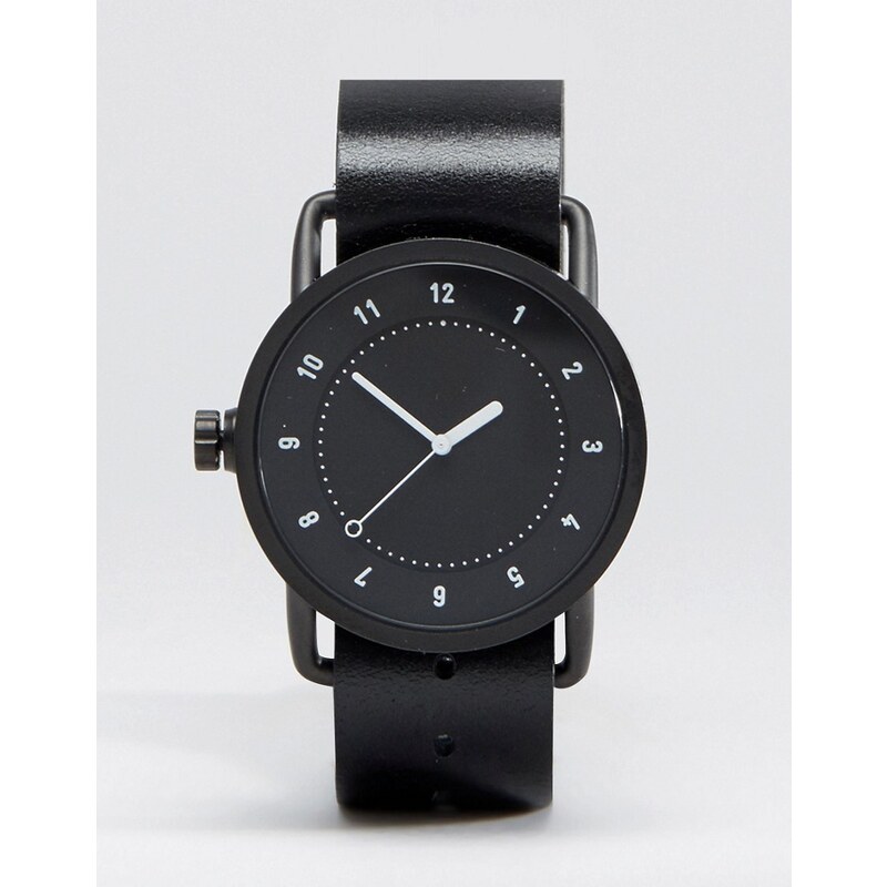 TID No 1 - Armbanduhr mit schwarzem Leder - Schwarz