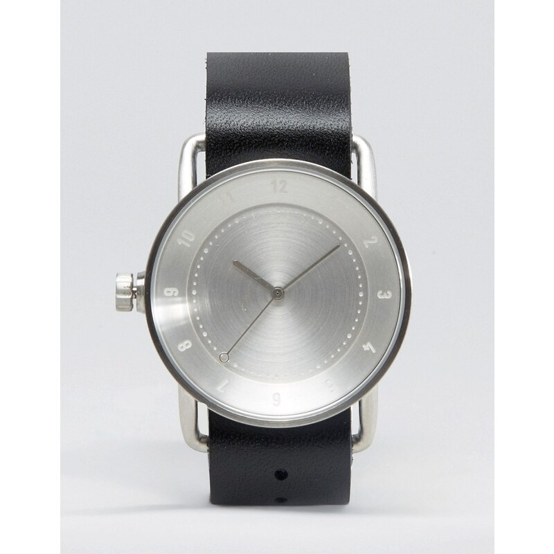 TID No 2 - Armbanduhr mit schwarzem Leder - Schwarz