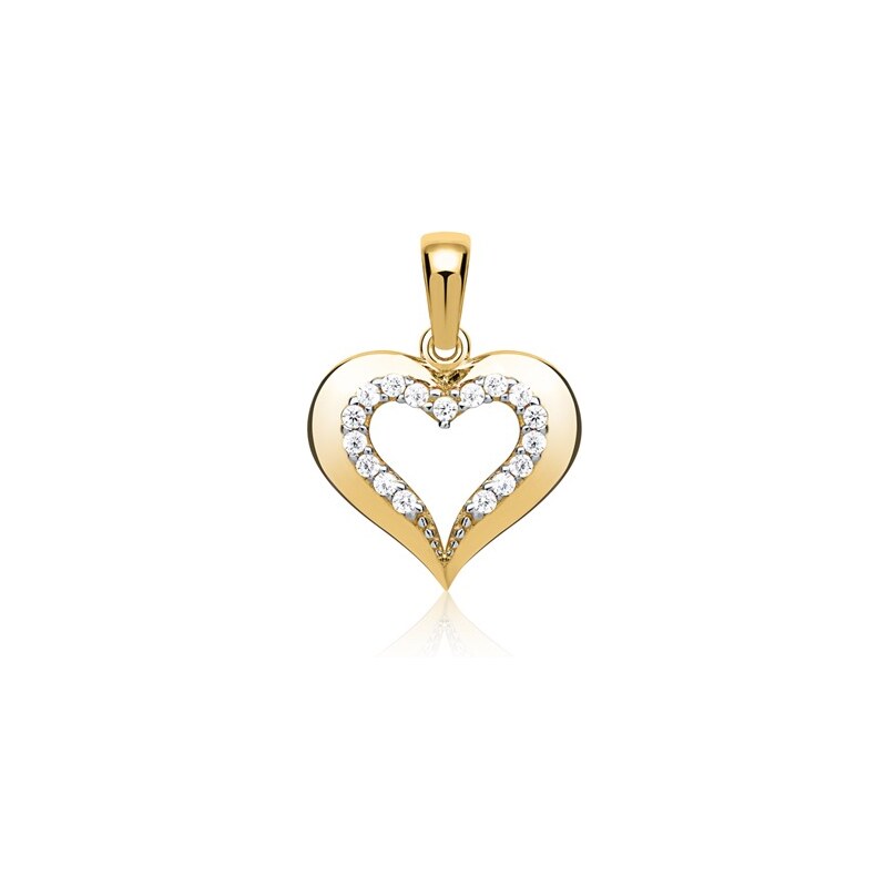 Unique Jewelry 333er Gold Herz Anhänger Zirkoniabesatz
