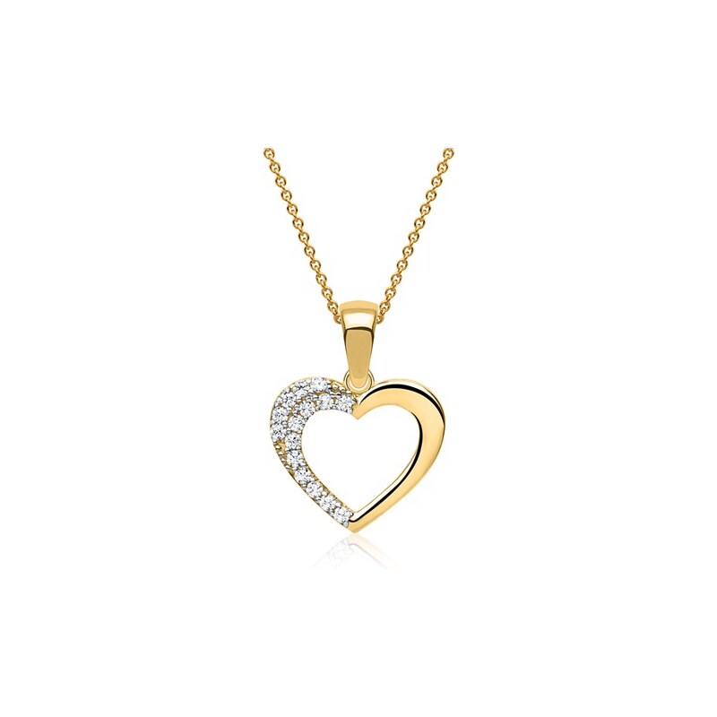 Unique Jewelry 333er Goldkette mit Goldanhänger in Herzform