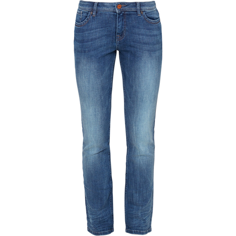 s.Oliver Catie Straight: Blaue Used-Jeans