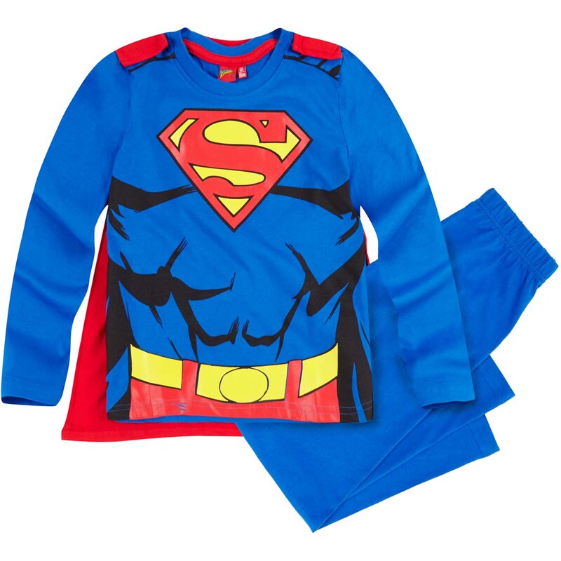 Batman vs Superman Pyjama blau in Größe 104 für Jungen aus 100% Baumwolle