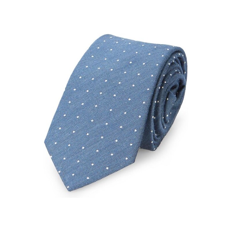 Calvin Klein Blaue Krawatte mit Punktmuster
