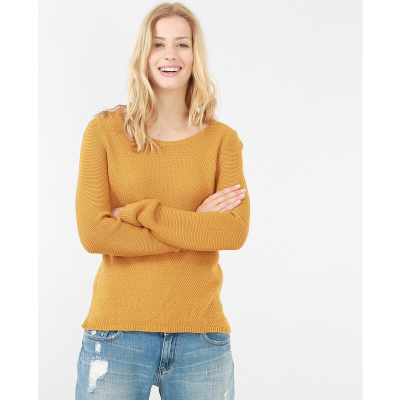 Pullover aus Mustermix Senfgelb, Größe XS -Pimkie- Mode für Damen