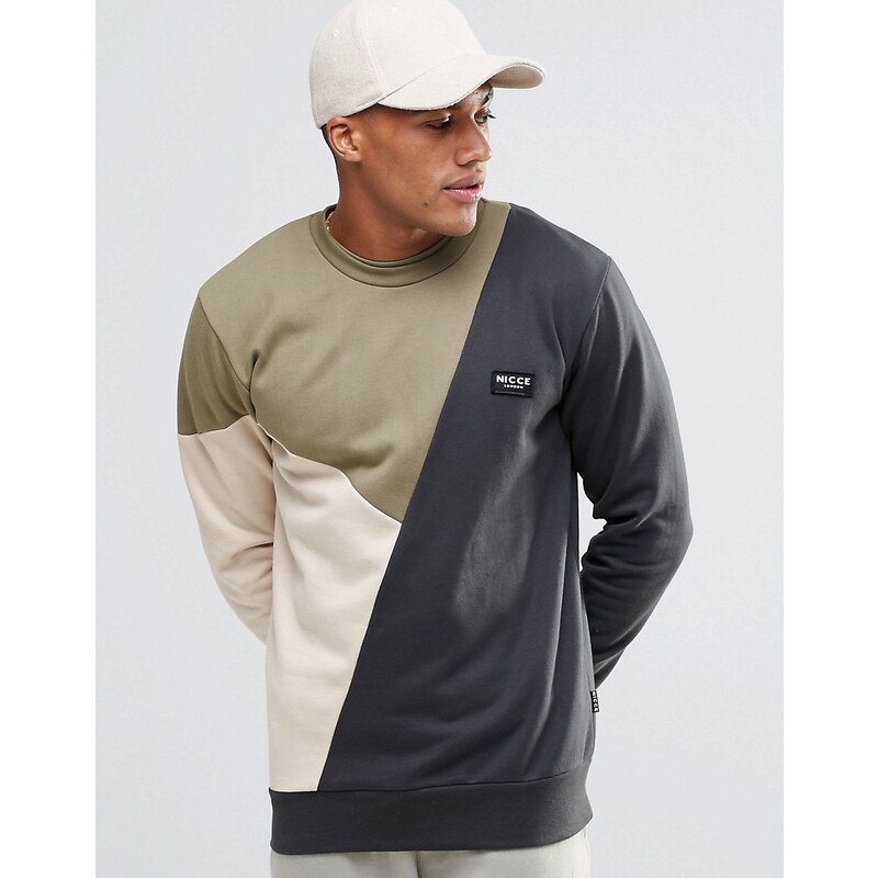 Nicce London - Sweatshirt mit Blockfarben - Grau