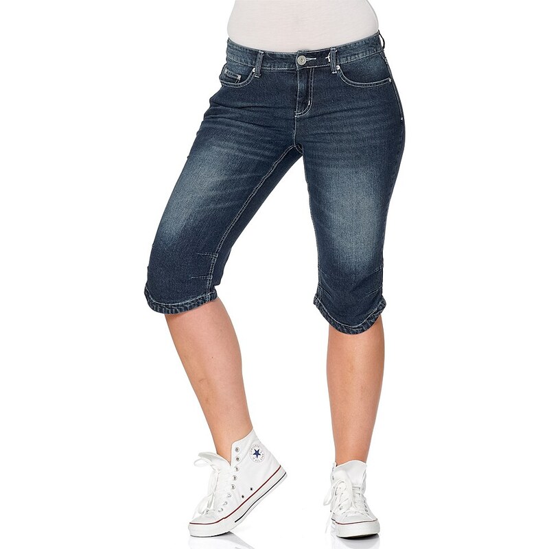 sheego Denim Capri-Jeans mit Used-Effekten