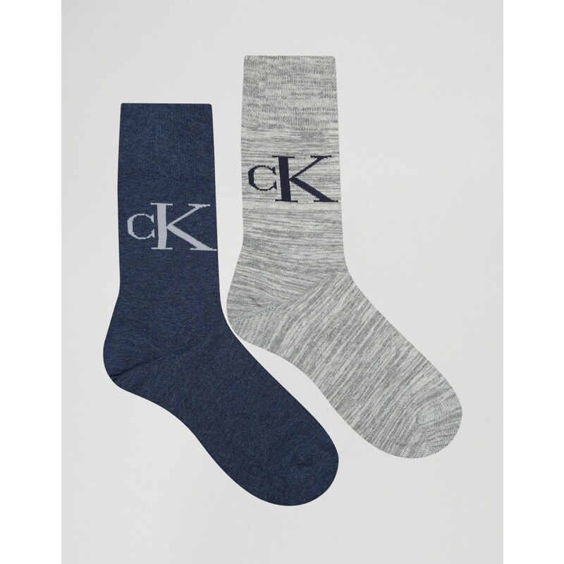 Calvin Klein - Socken mit Vintage-Logo im 2er-Pack - Mehrfarbig