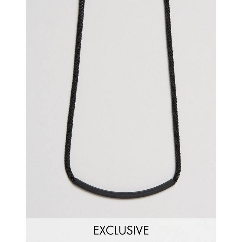 DesignB London DesignB - Schwarze Halskette mit Stabanhänger - Schwarz