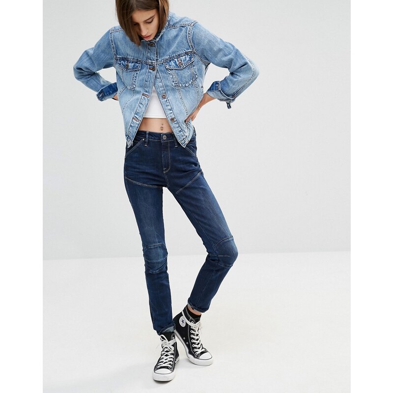 G-Star - Elwood 5620 - Enge Jeans mit hoher Taille - Blau