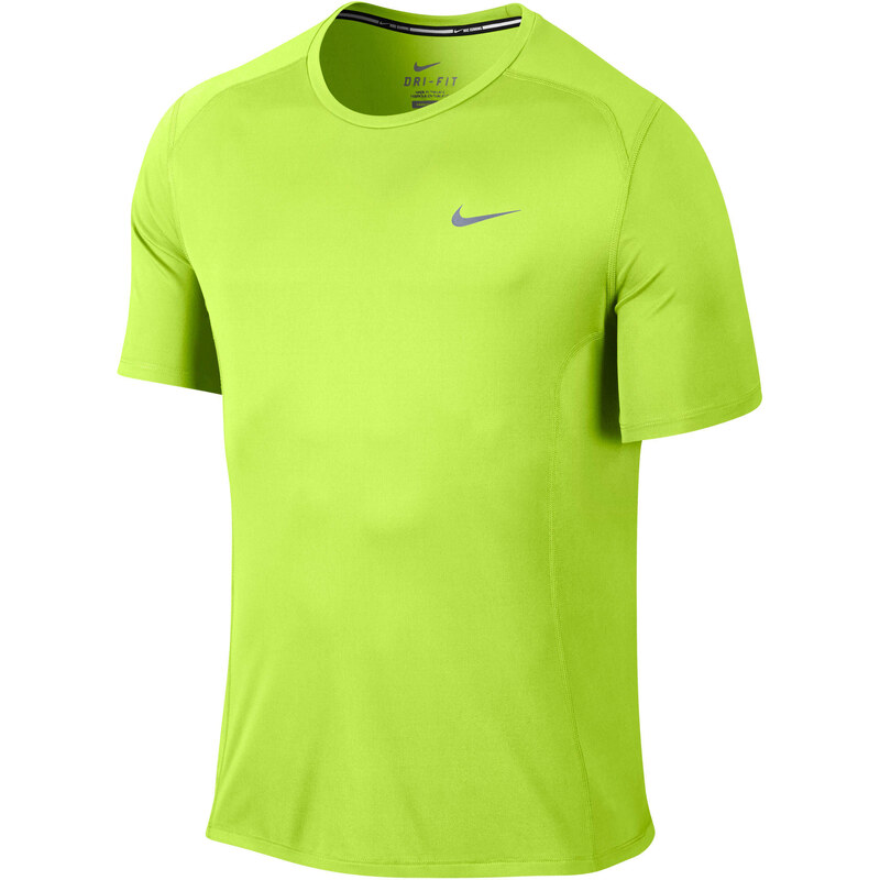 Nike Herren Laufshirt Miler Dri Fit gelb kurzarm, gelb, verfügbar in Größe XL