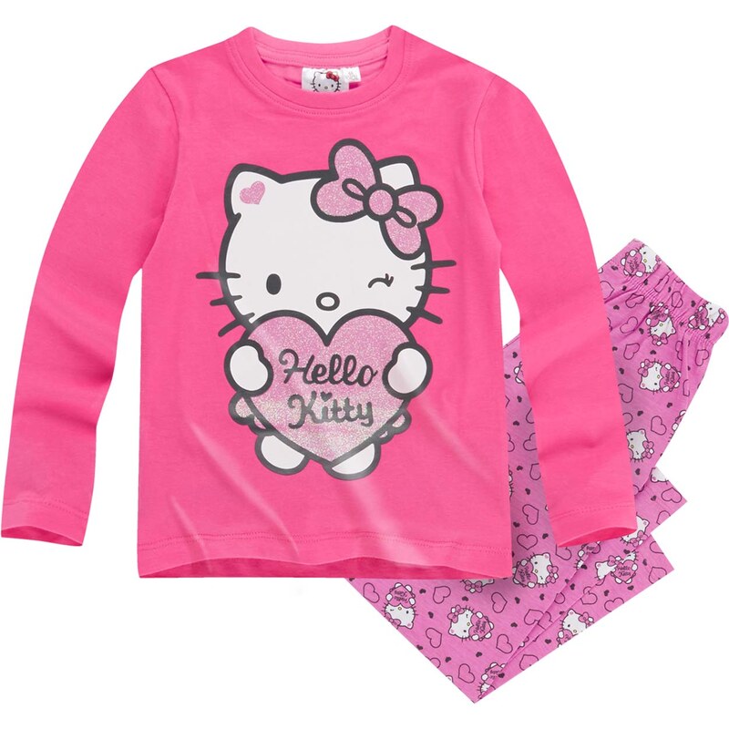 Hello Kitty Pyjama pink in Größe 98 für Mädchen aus 100% Baumwolle