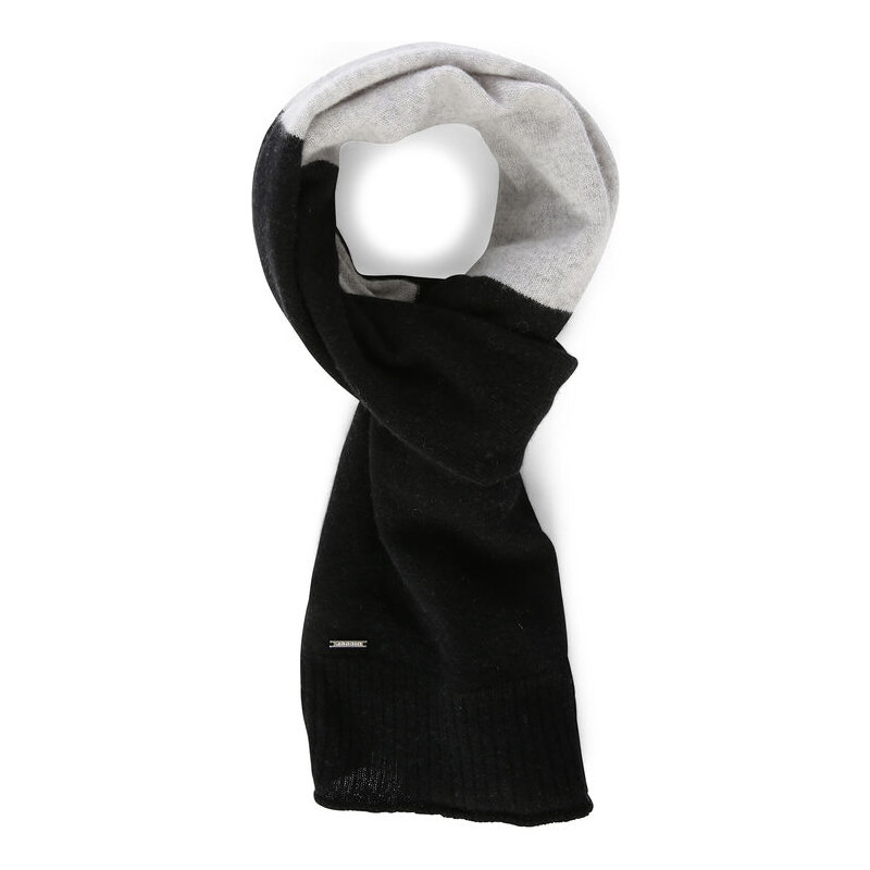 DIESEL Schwarz-grauer Schal aus Kaschmir und Wolle Karat
