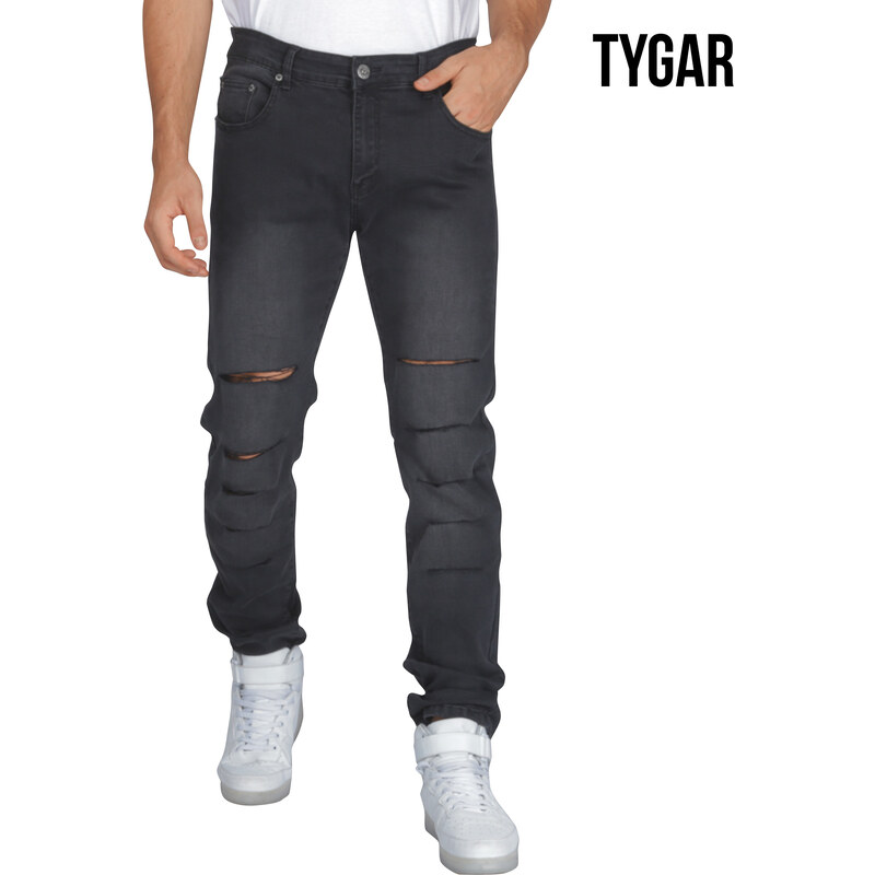 Tygar Slim Fit-Jeans mit Cut-Outs - 31